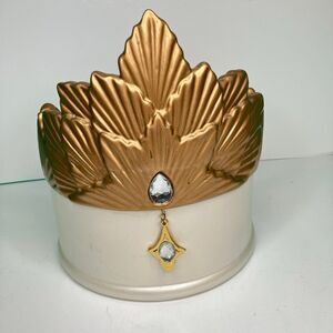Davids Cookies Porcelain Gold Crown Cookie Jar Disney Oz Great & Powerful READ